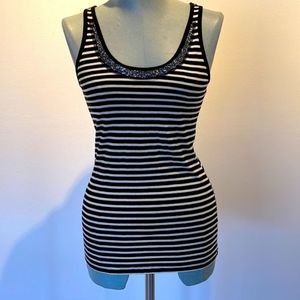 Gap black and cream striped tank
